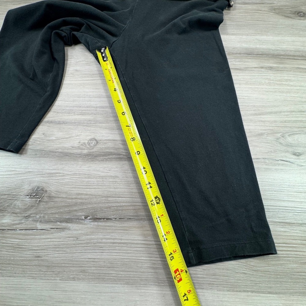 VS PINK Foldover Capri Leggings Medium M Short Leopard Sequin Bling Black Y2K - Picture 5 of 12